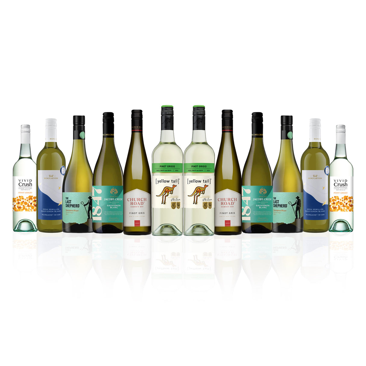 Aussie Mixed Whites featuring Yellowtail Pinot Grigio (12 Bottles)