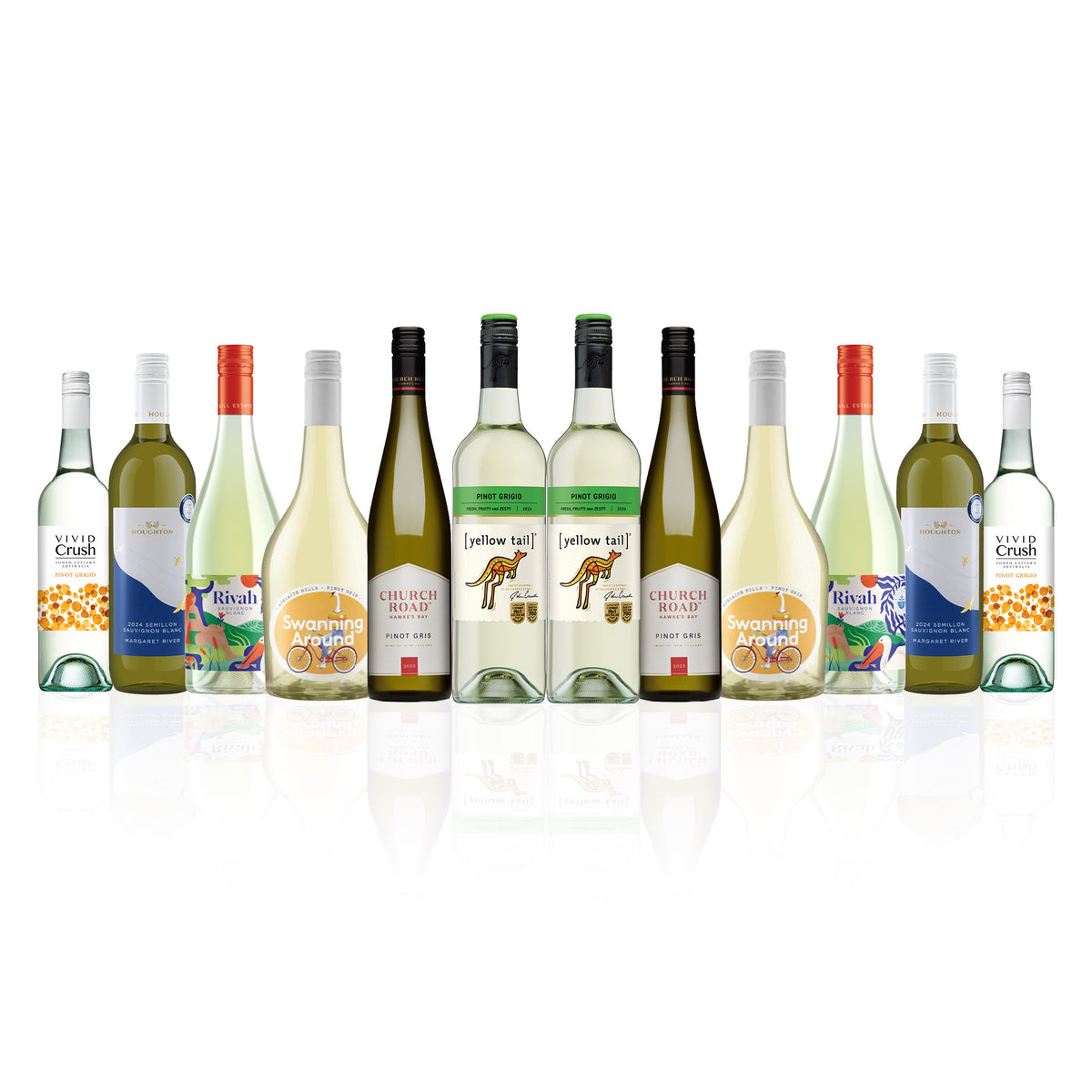 Aussie Mixed Whites featuring Yellowtail Pinot Grigio (12 Bottles)