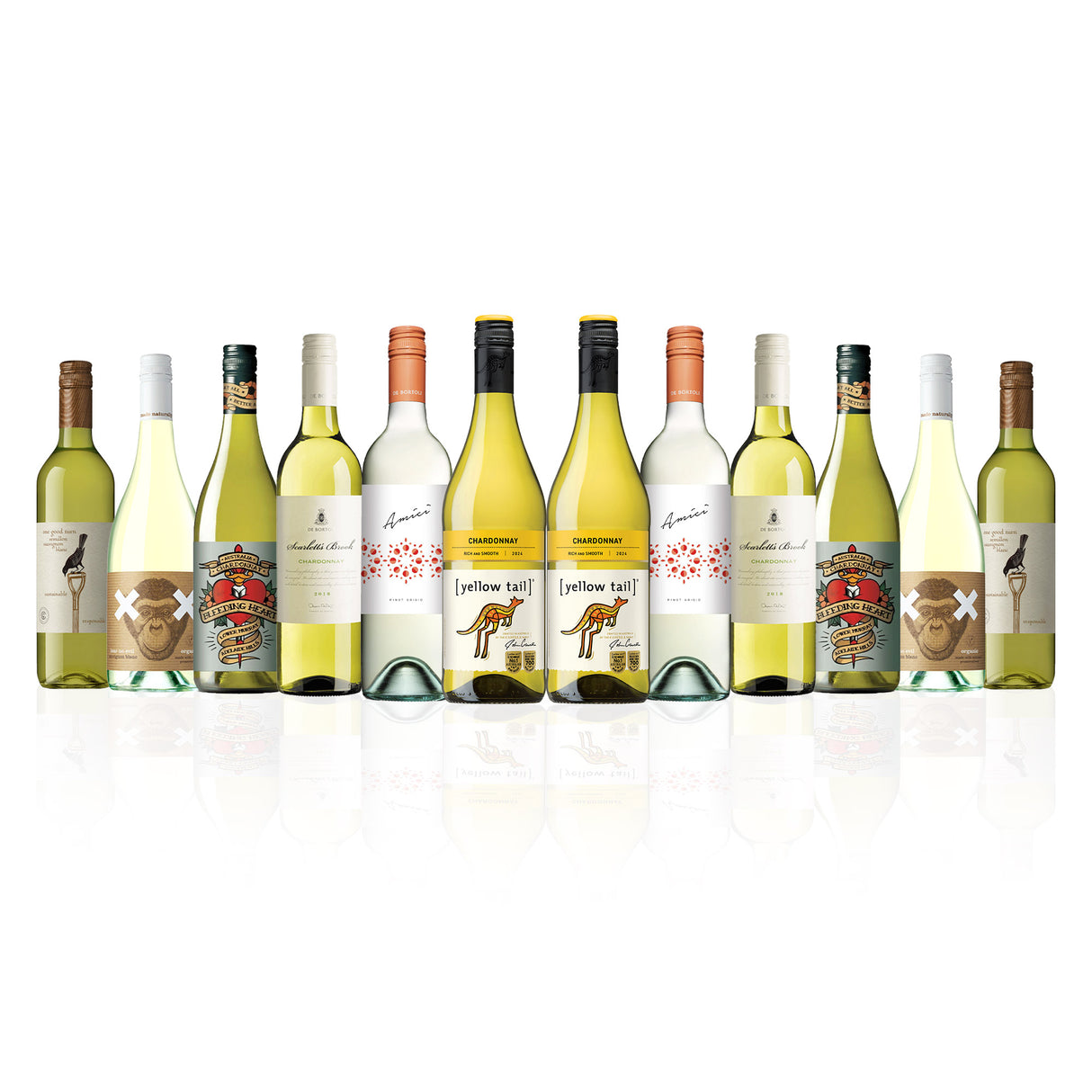 Aussie Mixed Whites featuring Yellowtail Chardonnay (12 Bottles)