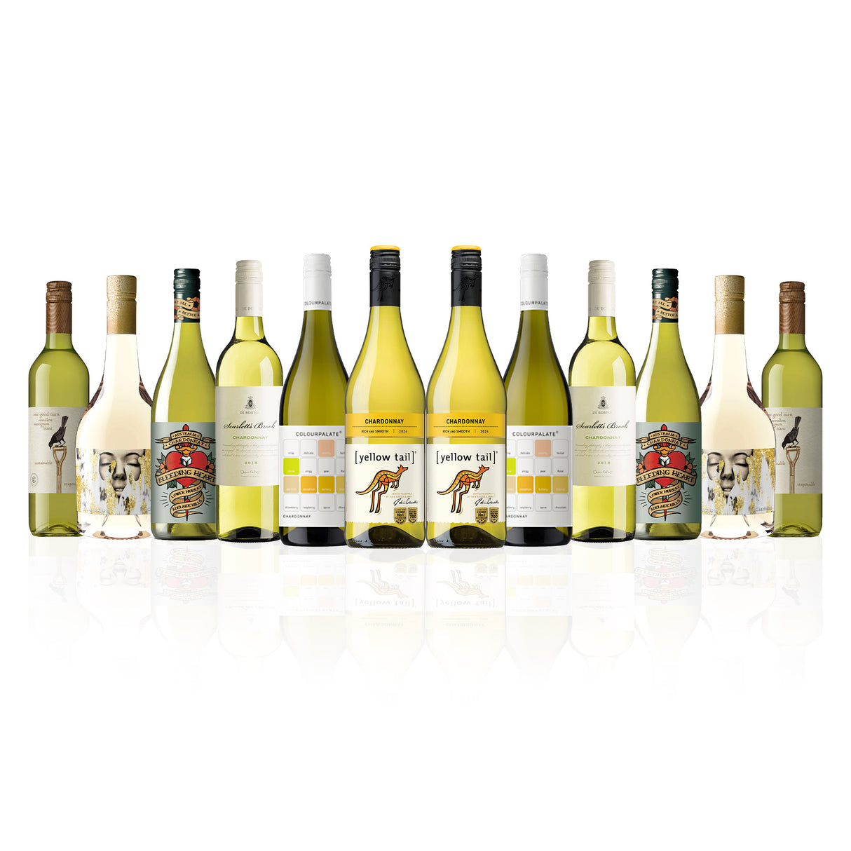 Aussie Mixed Whites featuring Yellowtail Chardonnay (12 Bottles)