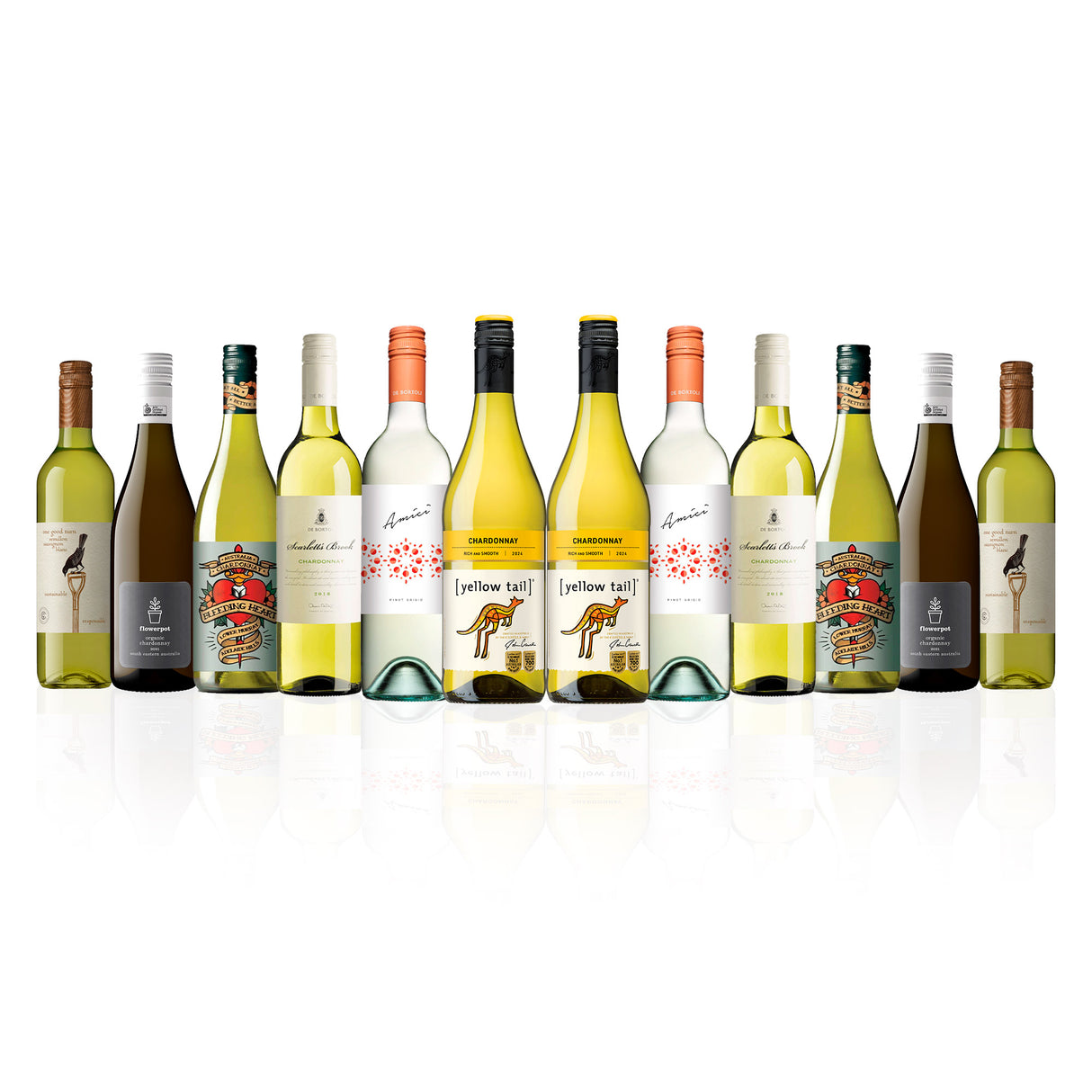 Aussie Mixed Whites featuring Yellowtail Chardonnay (12 Bottles)
