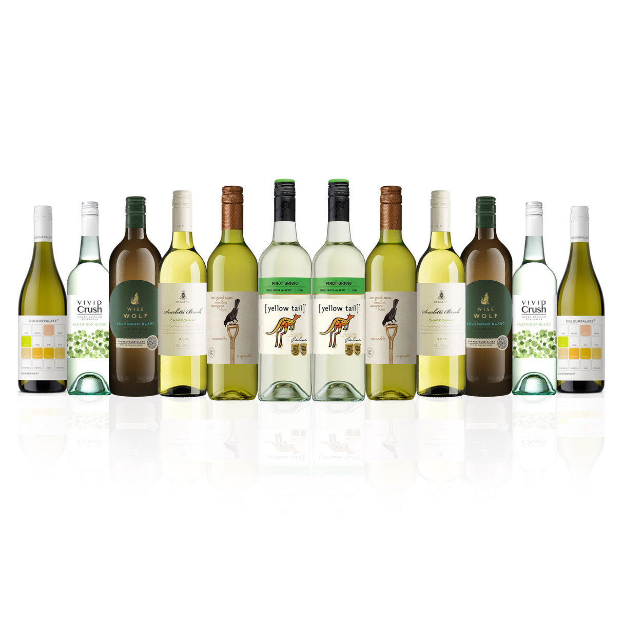 Aussie Mixed Whites featuring Yellowtail Pinot Grigio (12 Bottles)