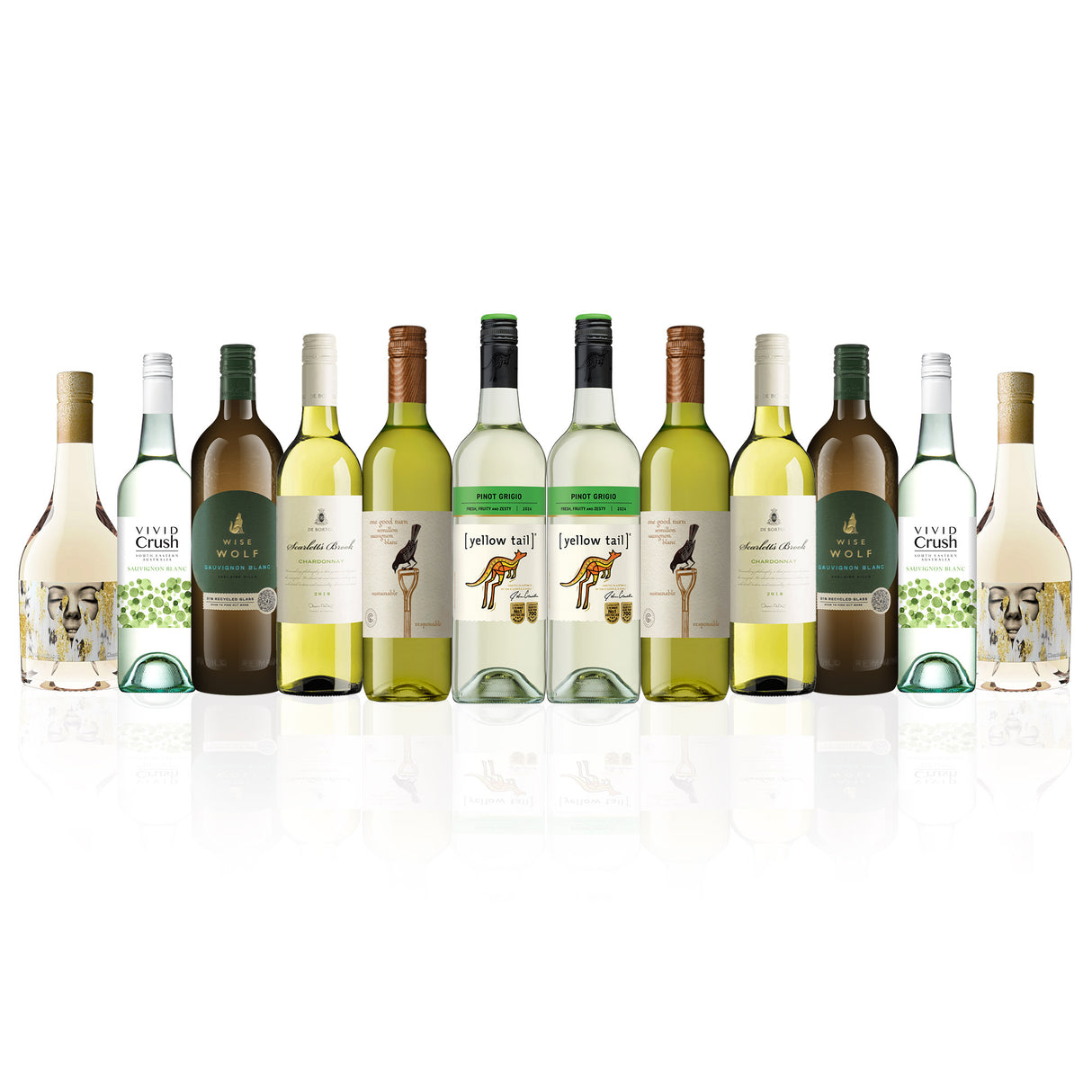 Aussie Mixed Whites featuring Yellowtail Pinot Grigio (12 Bottles)