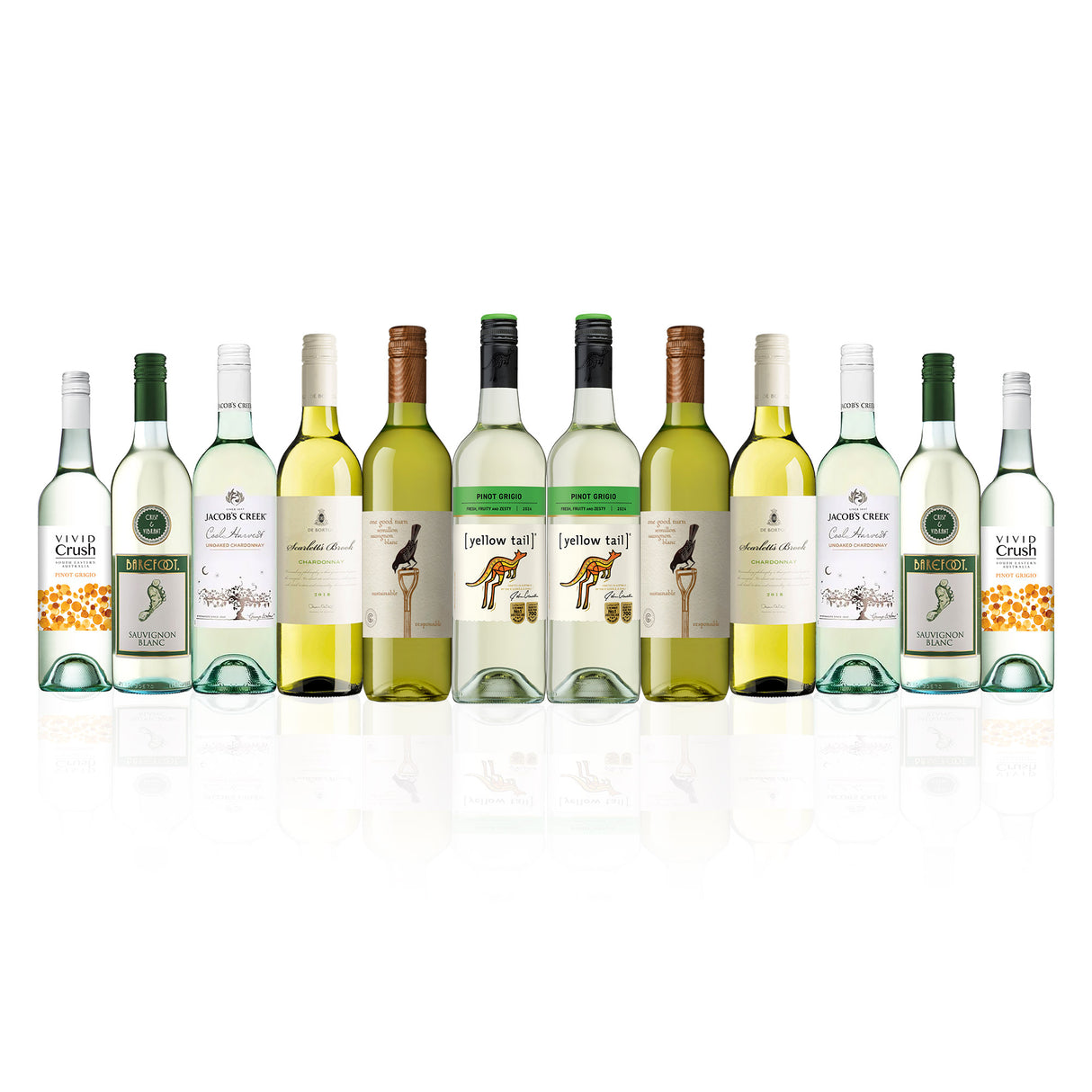 Aussie Mixed Whites featuring Yellowtail Pinot Grigio (12 Bottles)