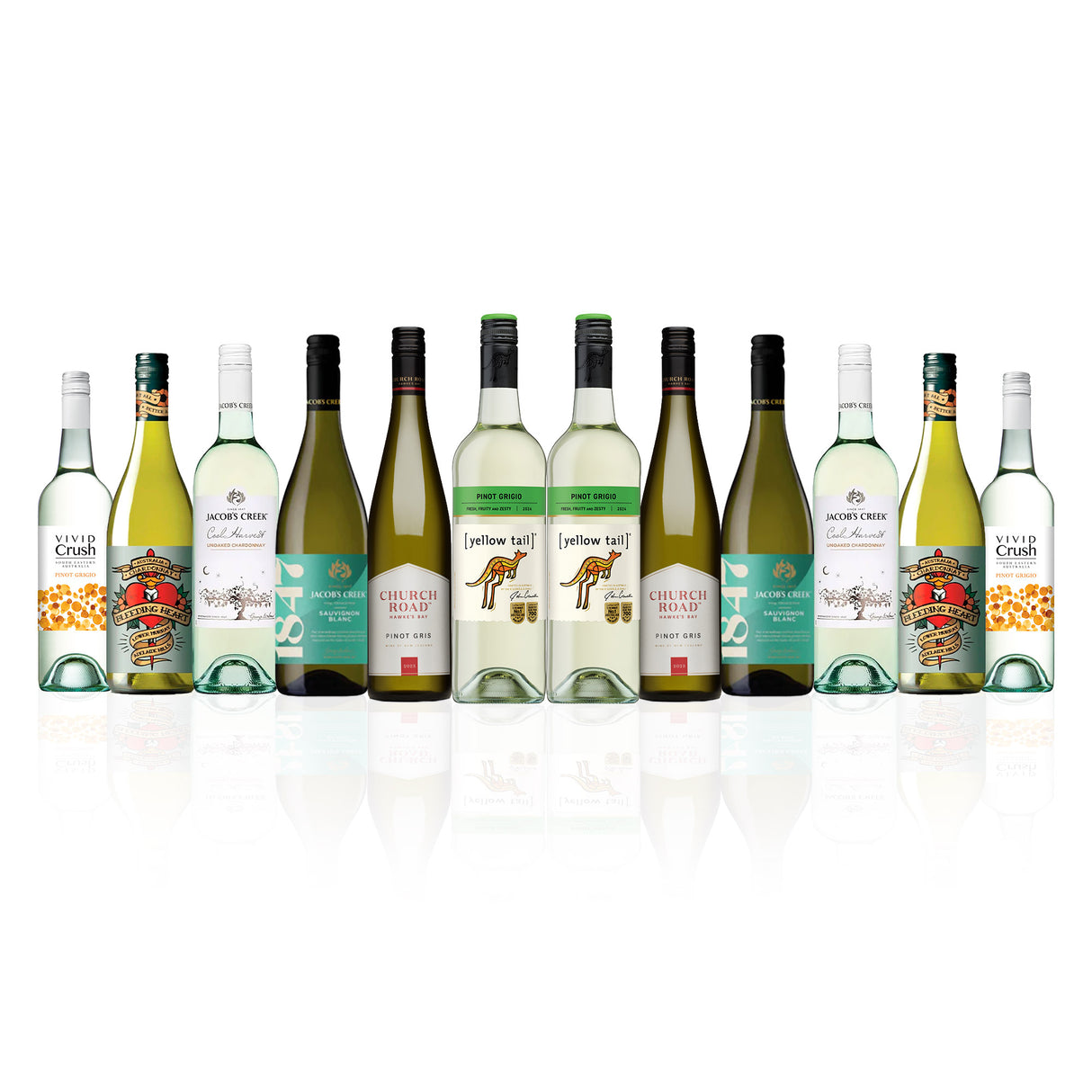 Aussie Mixed Whites featuring Yellowtail Pinot Grigio (12 Bottles)