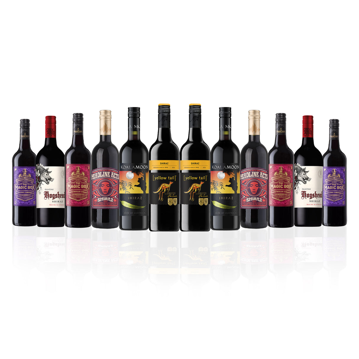 Aussie Mixed Reds featuring Yellowtail Shiraz (12 Bottles)