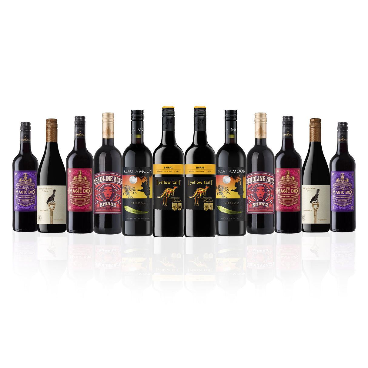 Aussie Mixed Reds featuring Yellowtail Shiraz (12 Bottles)