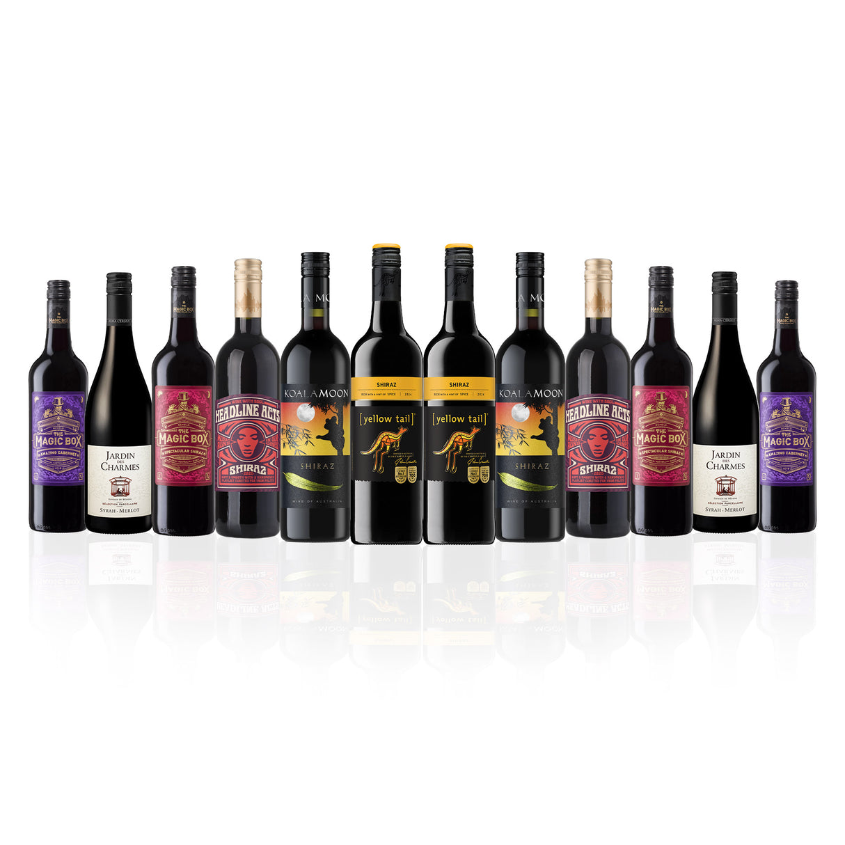 Aussie Mixed Reds featuring Yellowtail Shiraz (12 Bottles)
