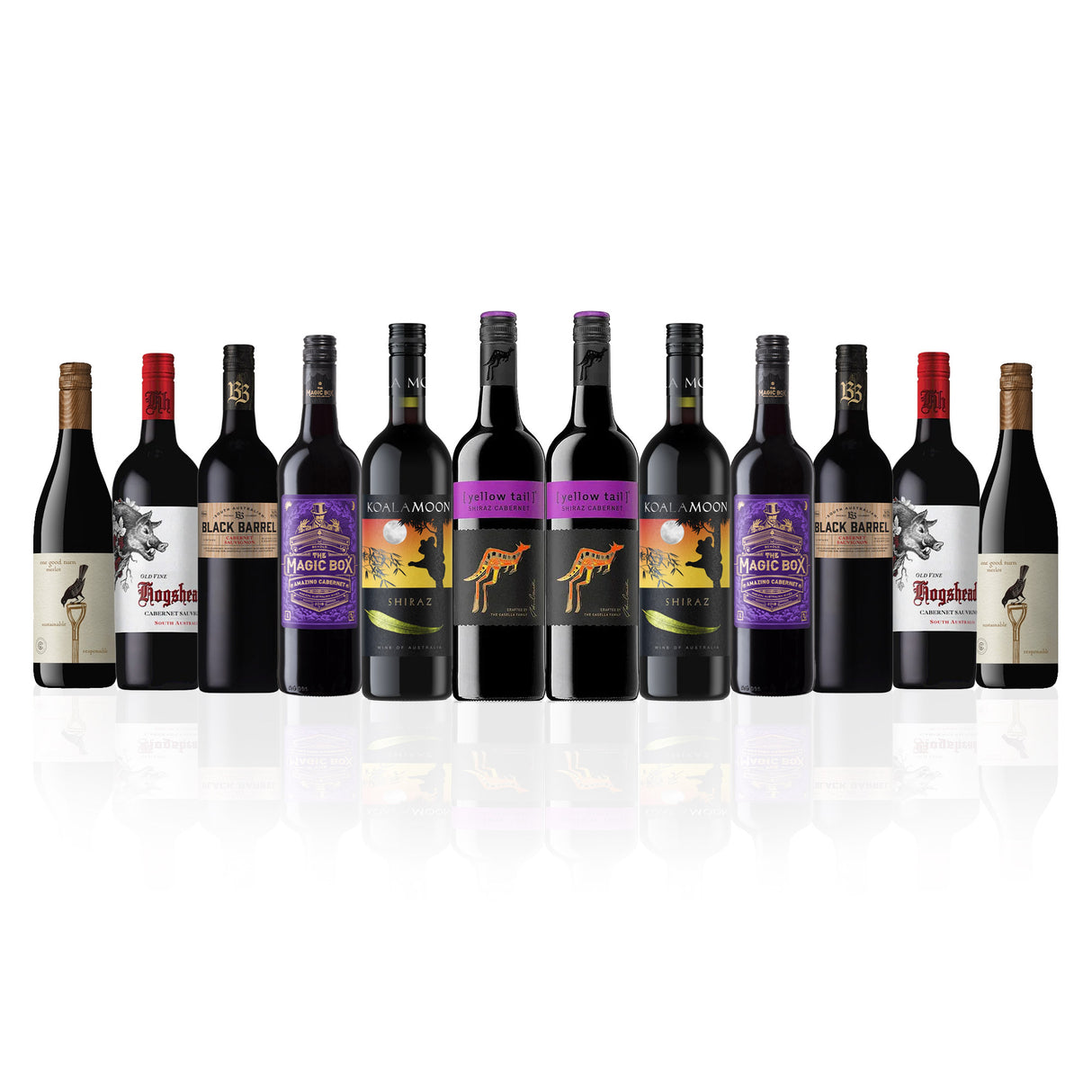 Aussie Mixed Reds featuring Yellowtail Shiraz Cabernet (12 Bottles)