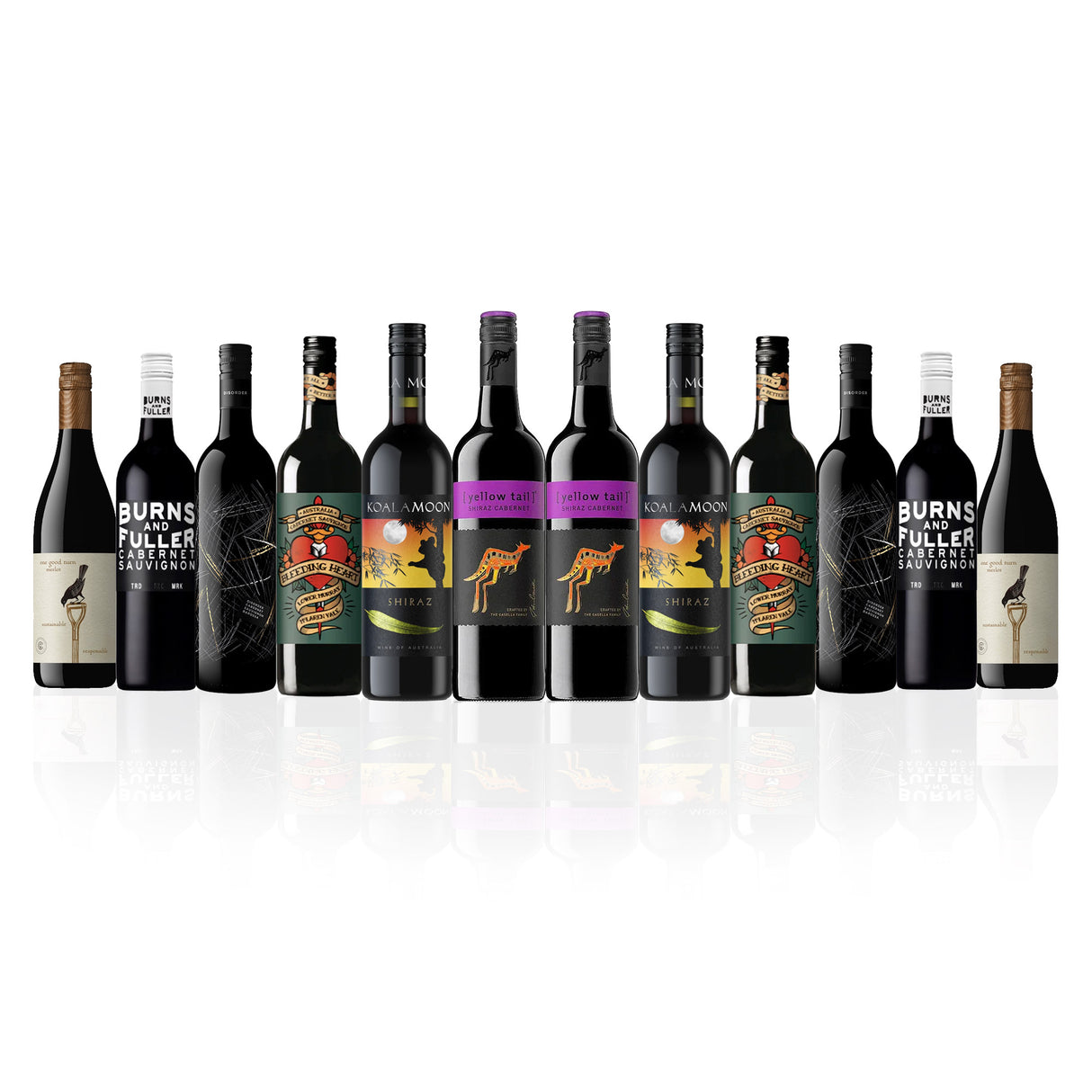 Aussie Mixed Reds featuring Yellowtail Shiraz Cabernet (12 Bottles)