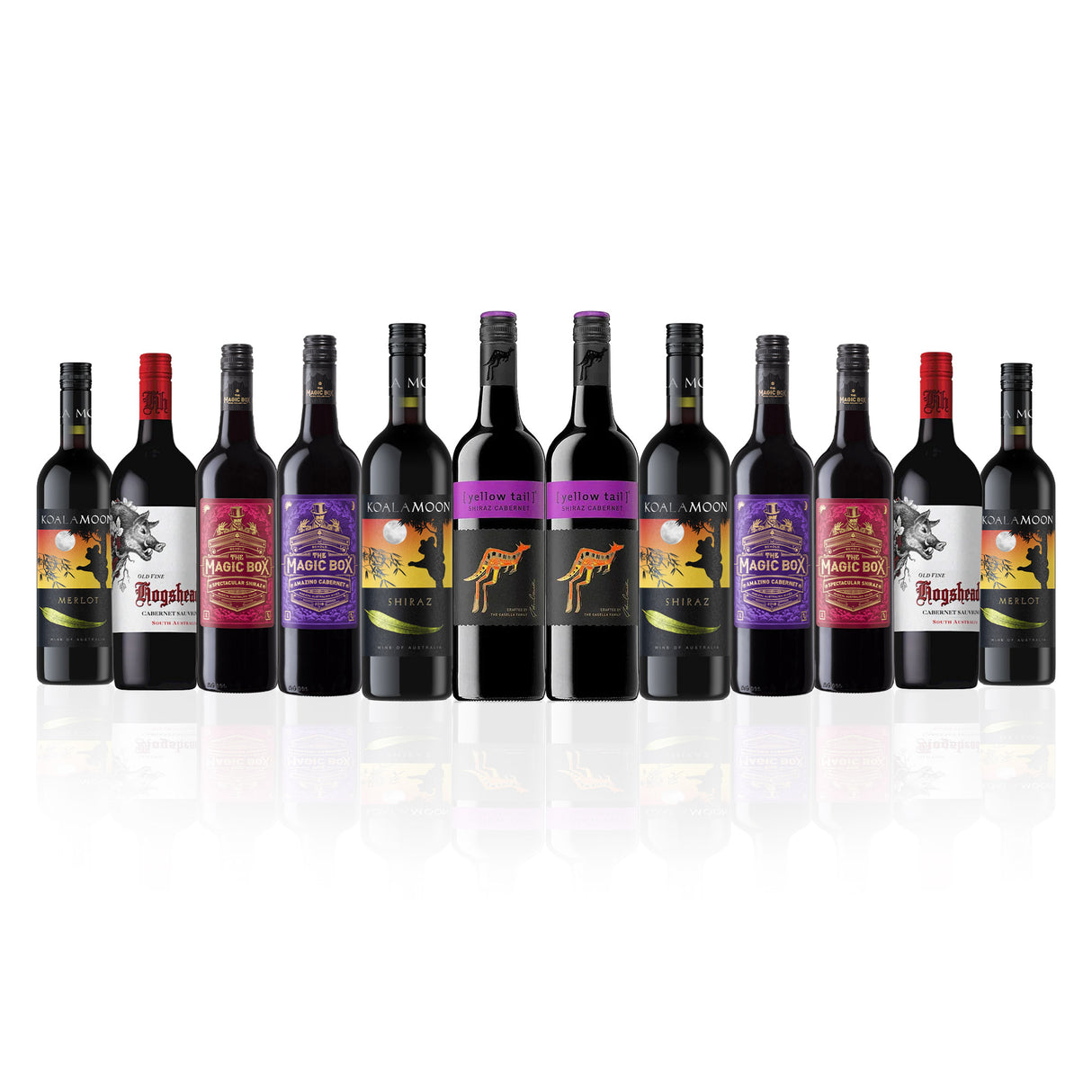 Aussie Mixed Reds featuring Yellowtail Shiraz Cabernet (12 Bottles)
