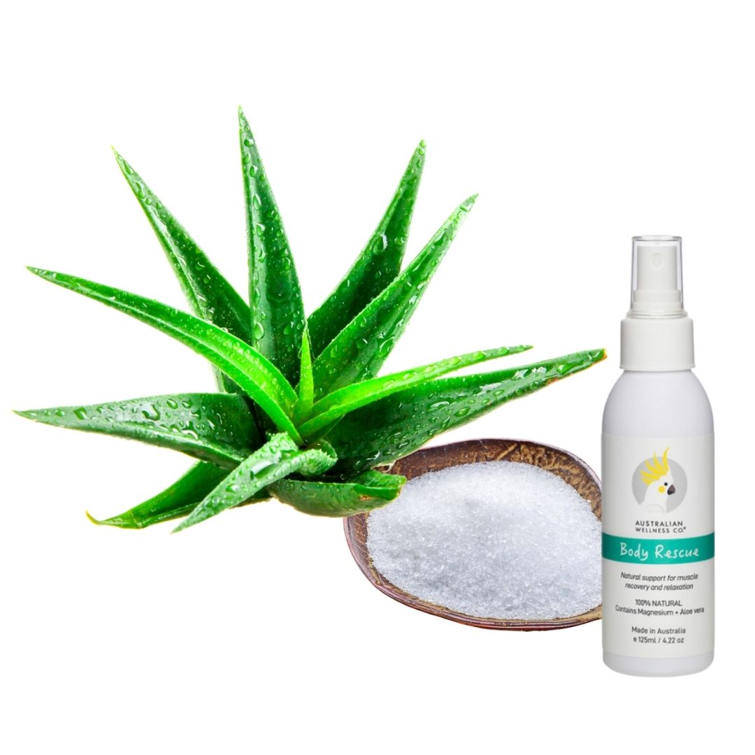 Australian Wellness Co. BODY RESCUE Relaxation Spray [Magnesium Oil + Organic Aloe Vera] 4.22oz/125ml.